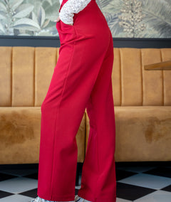Pantalon tailleur d'ensemble Strego bordeau coté