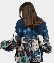 Blouse fluide à motif marine dos