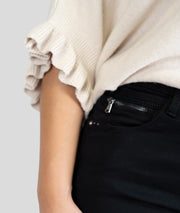 Pantalon droit Cotolia noir détails