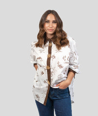 Chemise Paflo à motif - choco