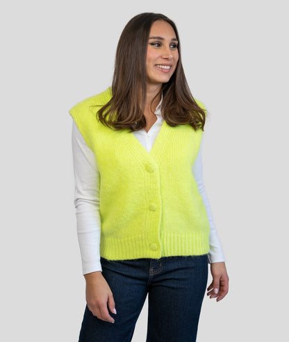 Gilet sans manches Fluo jaune face