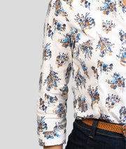 Chemise à détails fleuris Bouquet bleu détails