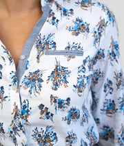 Chemise à détails fleuris Bouquet bleu détails