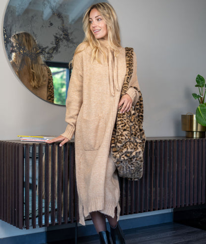 Robe longue pull Lazy camel face