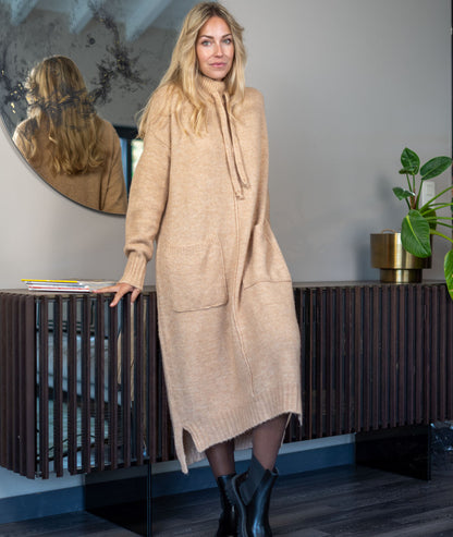 Robe longue pull Lazy camel face