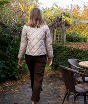 Veste matelassée col velours côtelé Quadri beige dos