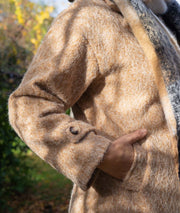 Manteau long chiné Hanna camel détails