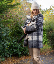 Manteau à carreaux en bouclette Carila noir ambiance