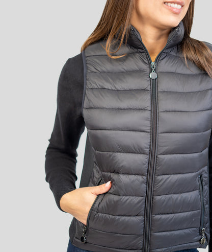Doudoune sans manches Romy noir détails