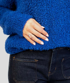 Bague argentée avec étoile Grana face