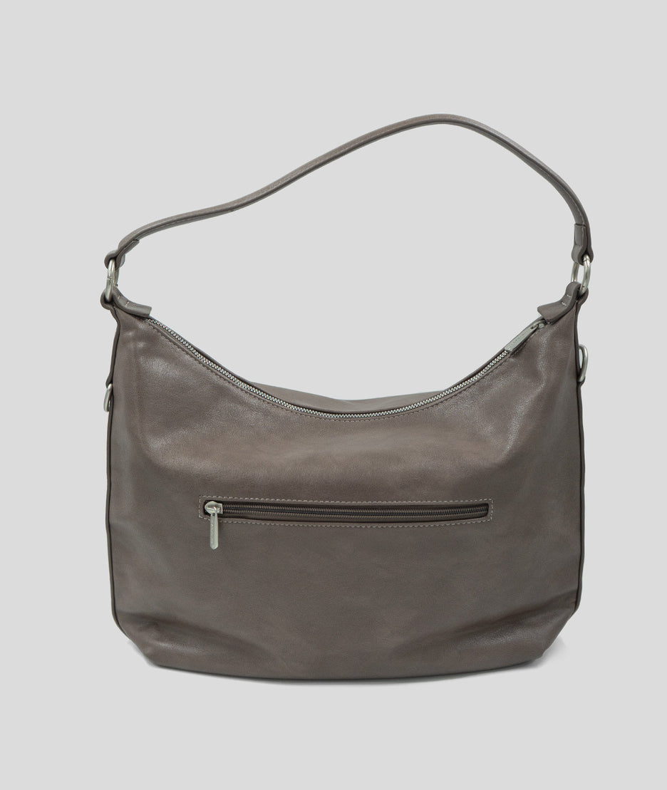 Sac à mains porté épaule effet cuir Luna brun dos