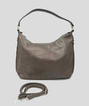 Sac à mains porté épaule effet cuir Luna brun face