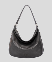 Sac à mains porté épaule effet cuir Luna noir face