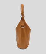Sac à mains porté épaule effet cuir Luna camel coté