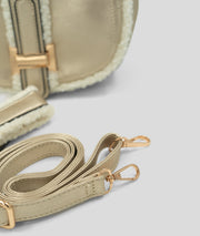 Sac bandoulière effet mouton Moupo jaune détails