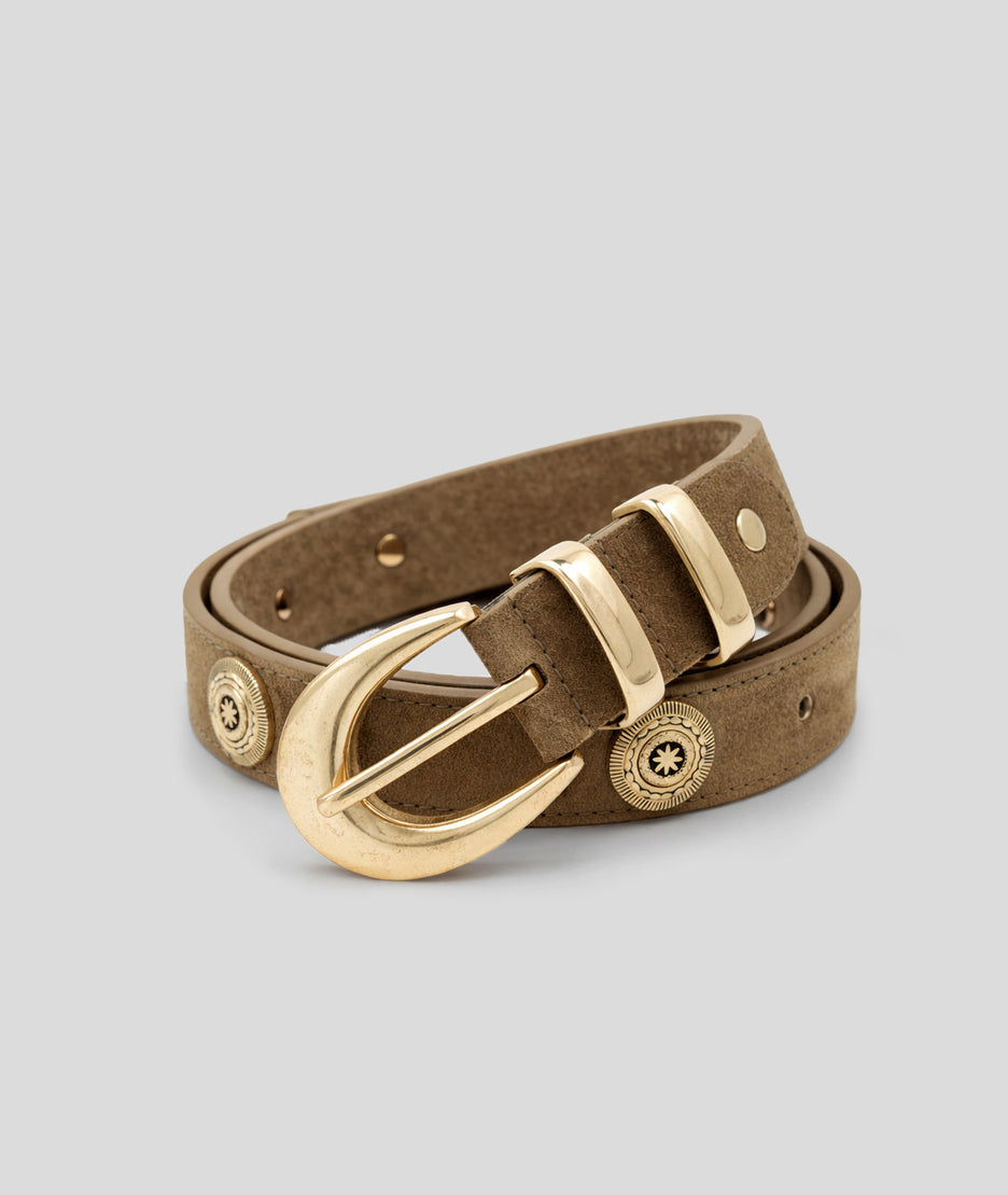 Ceinture en cuir Kita camel face