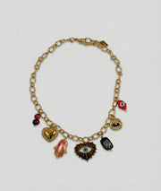 Collier doré à pendentifs Bindi face