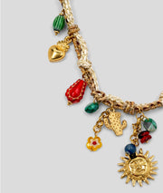 Collier avec breloques Elisa jaune détails