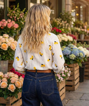 Chemise à broderies citrons dos