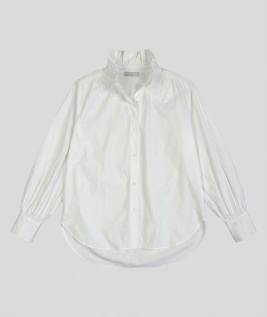 Chemise à volants Luzia blanche face