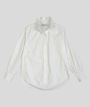 Chemise à volants Luzia blanche face