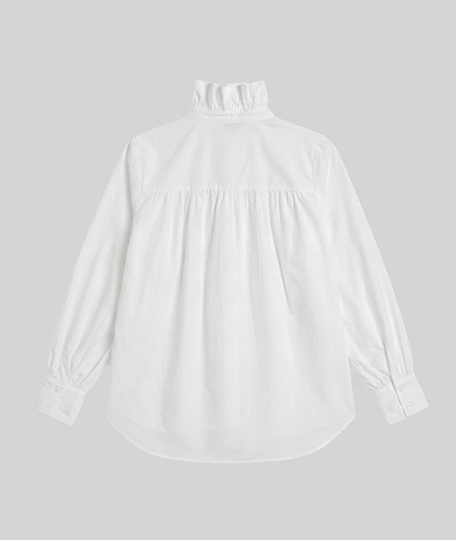 Chemise à volants Luzia blanche dos