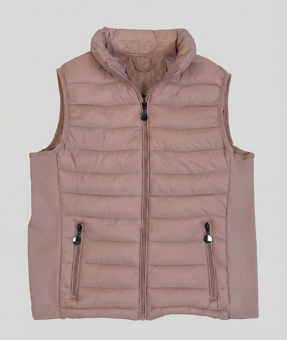 Doudoune sans manches Romy rose face