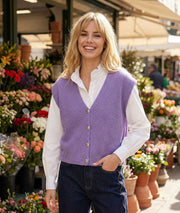 Gilet sans manches Butonna mauve face