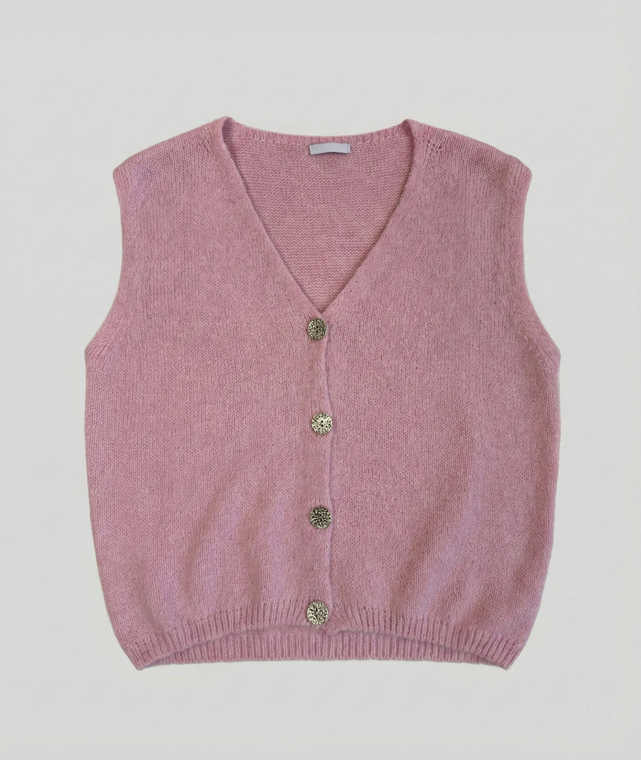 Gilet sans manches Butonna rose face