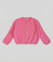 Gilet en maille Many rose face