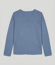 Pull fin manches longues Agile bleu face