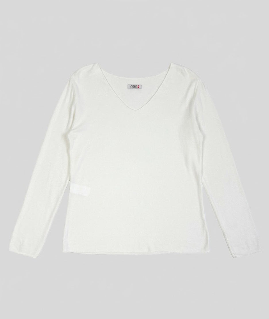 Pull fin manches longues Agile blanc face