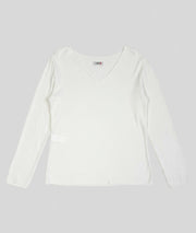 Pull fin manches longues Agile blanc face