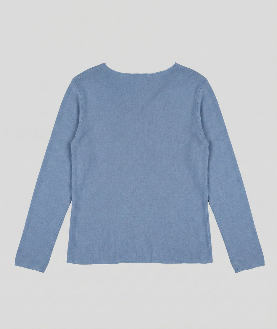 Pull fin manches longues Agile bleu dos