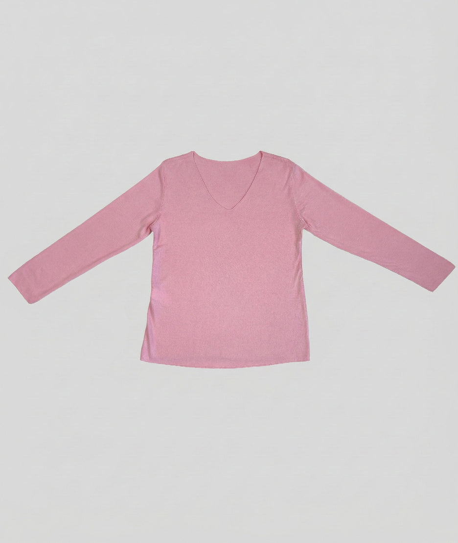 Pull fin manches longues Agile rose face