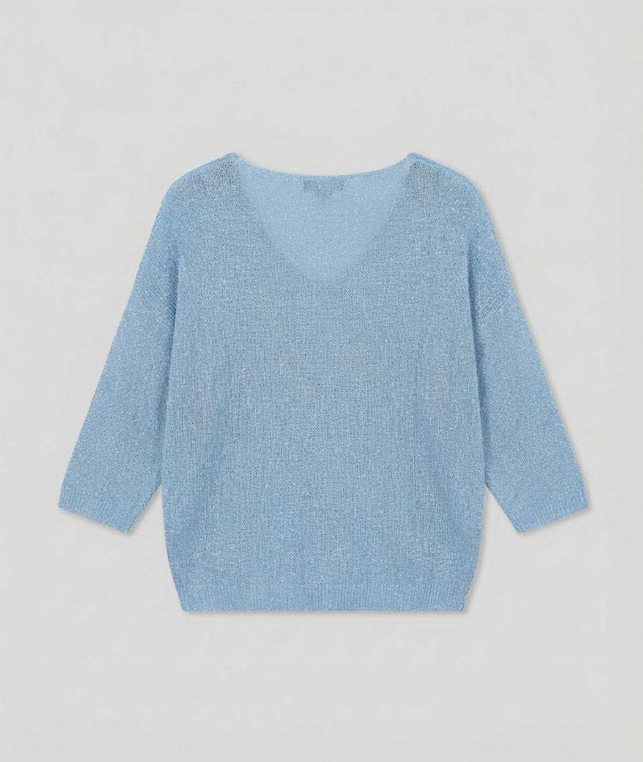 Pull ample pailleté Ilura ciel dos