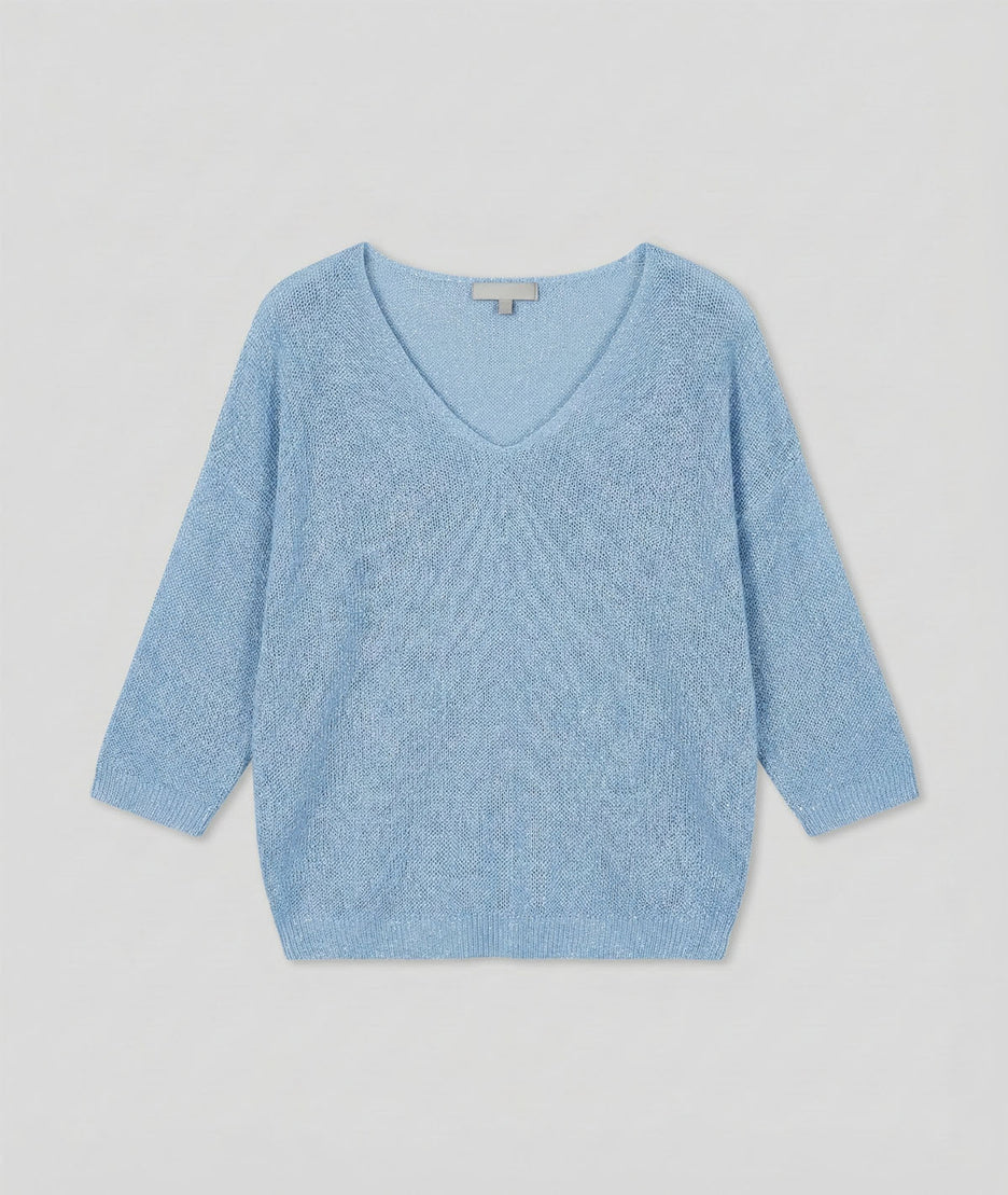 Pull ample pailleté Ilura ciel face