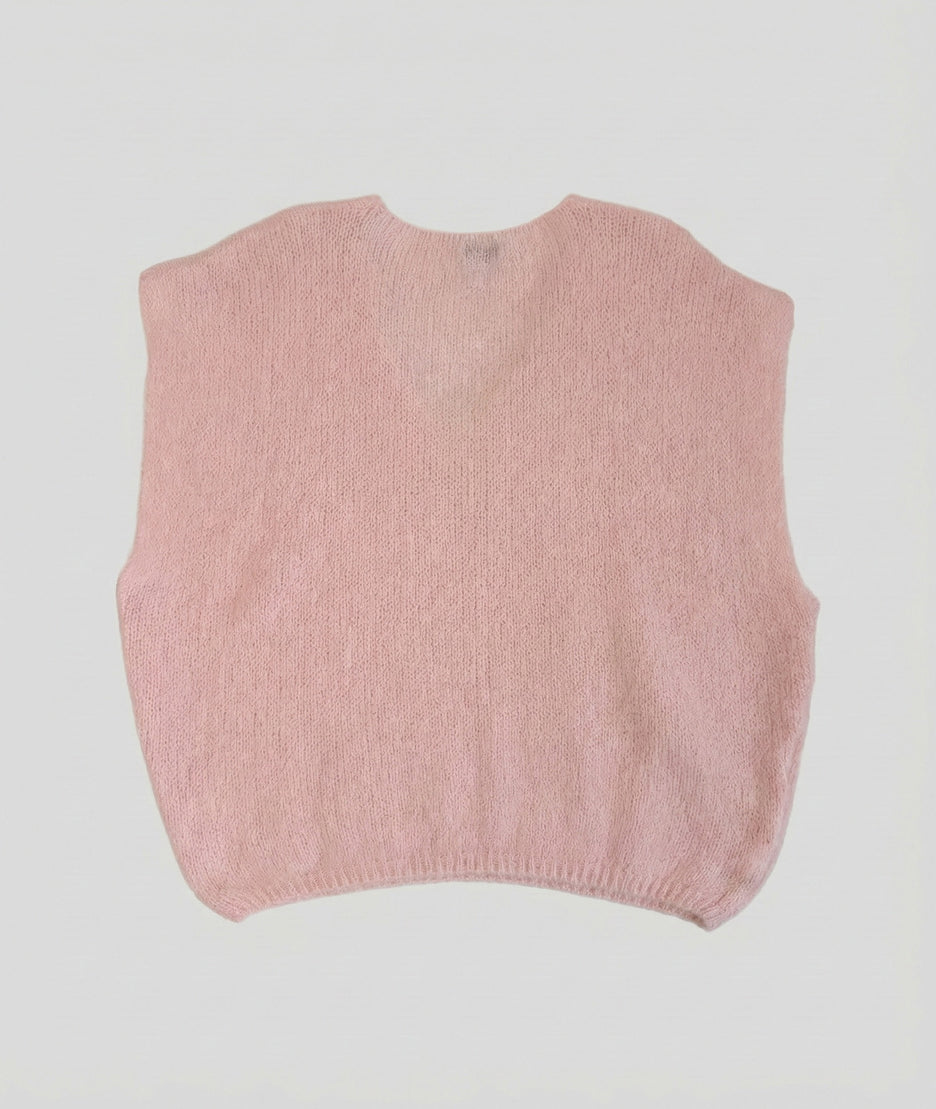 Pull sans manches Sama rose dos