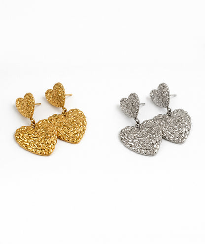 Boucles d'oreilles cœurs Hanna tous coloris face