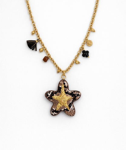 Collier pendentif étoile effet serpent Atlanta face