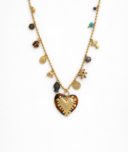 Collier à pendentifs Vista léopard face