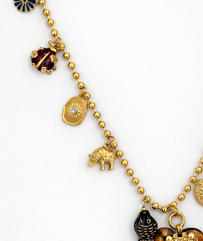 Collier à pendentifs Vista léopard détails