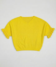 Pull manches à volants Violyvi fond blanc