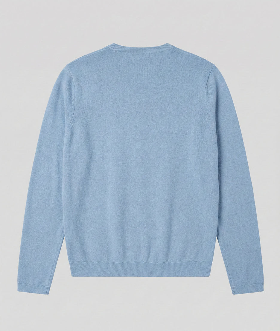 Pull col V détails boutons Suzanna ciel dos