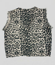 Gilet sans manches léopard Leana arrière fond gris