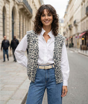 Gilet sans manches léopard Leana face avant