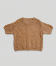 Gilet Power camel col rond en mohair face arriere