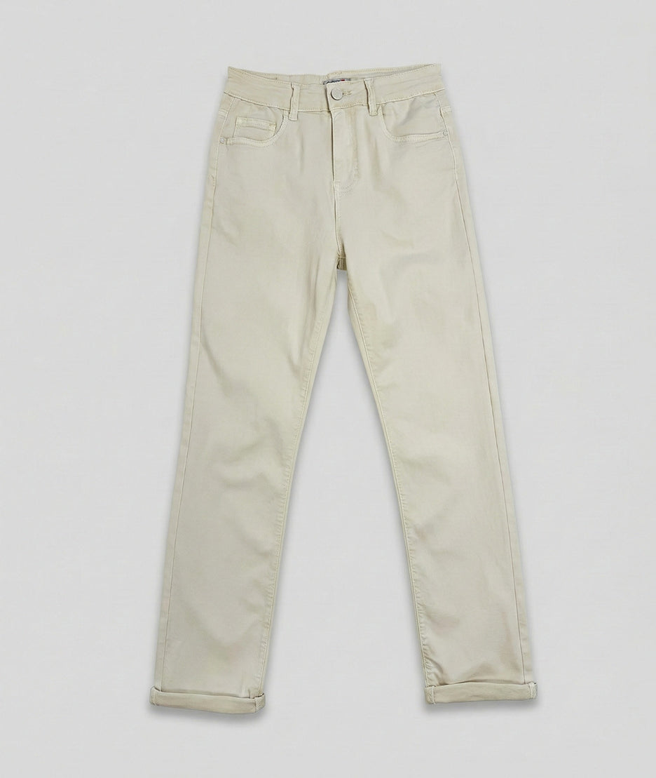 Pantalon écru coupe droite Carnaby avant fond gris