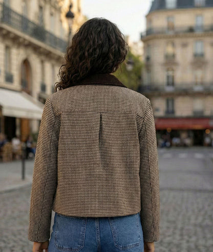 Veste Dana à carreaux zippée face arrière