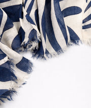 Foulard à motif Paloma bleu détails